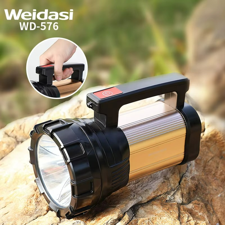 چراغ قوه شارژی ویداسی WD-576 با دسته و بند نگهدارنده