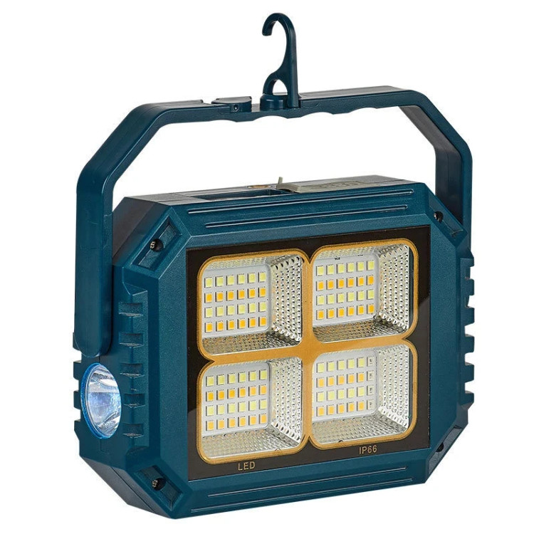 پروژکتور سیار شارژی خورشیدی مدل CK902 با پاوربانک و نور LED پرقدرت