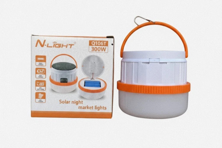 چراغ شارژی خورشیدی N_LIGHT مدل Q106 300 وات مناسب حیاط، باغ و پارکینگ
