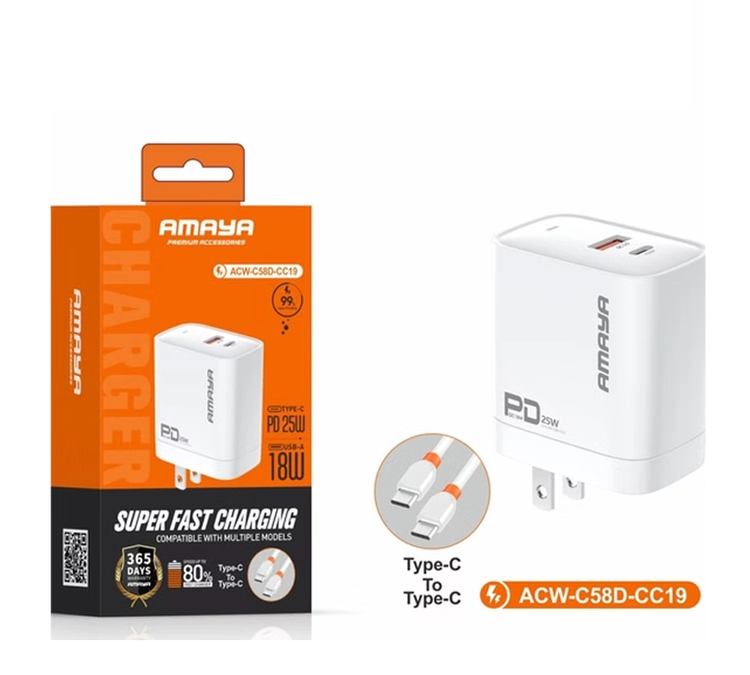 شارژر دیواری آمایا مدل ACW-E58D-CC19